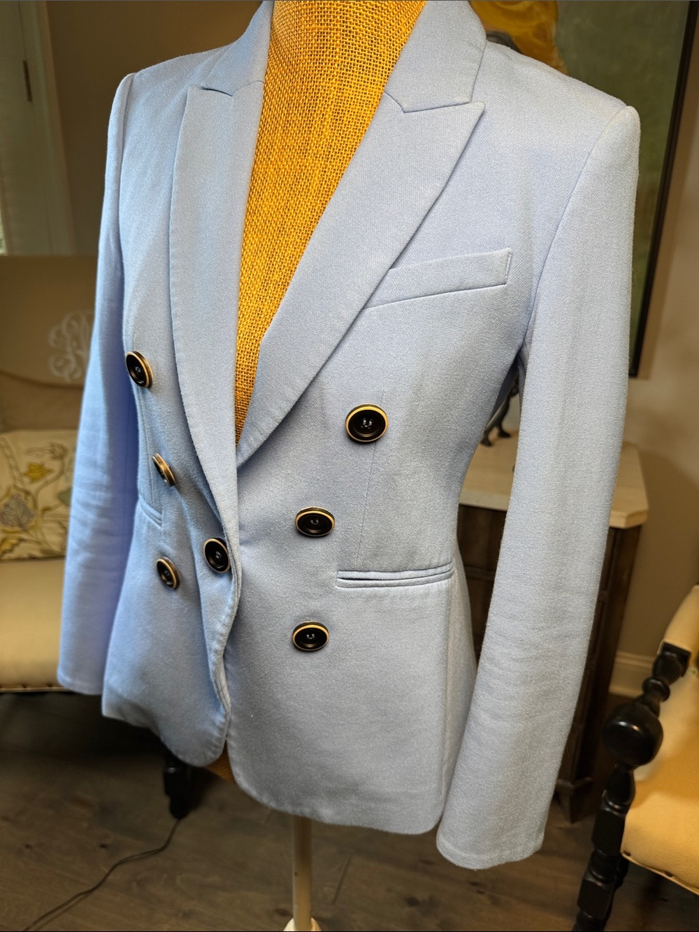 Veronica Beard Light Blue Double-Breasted Dickie Blazer 2